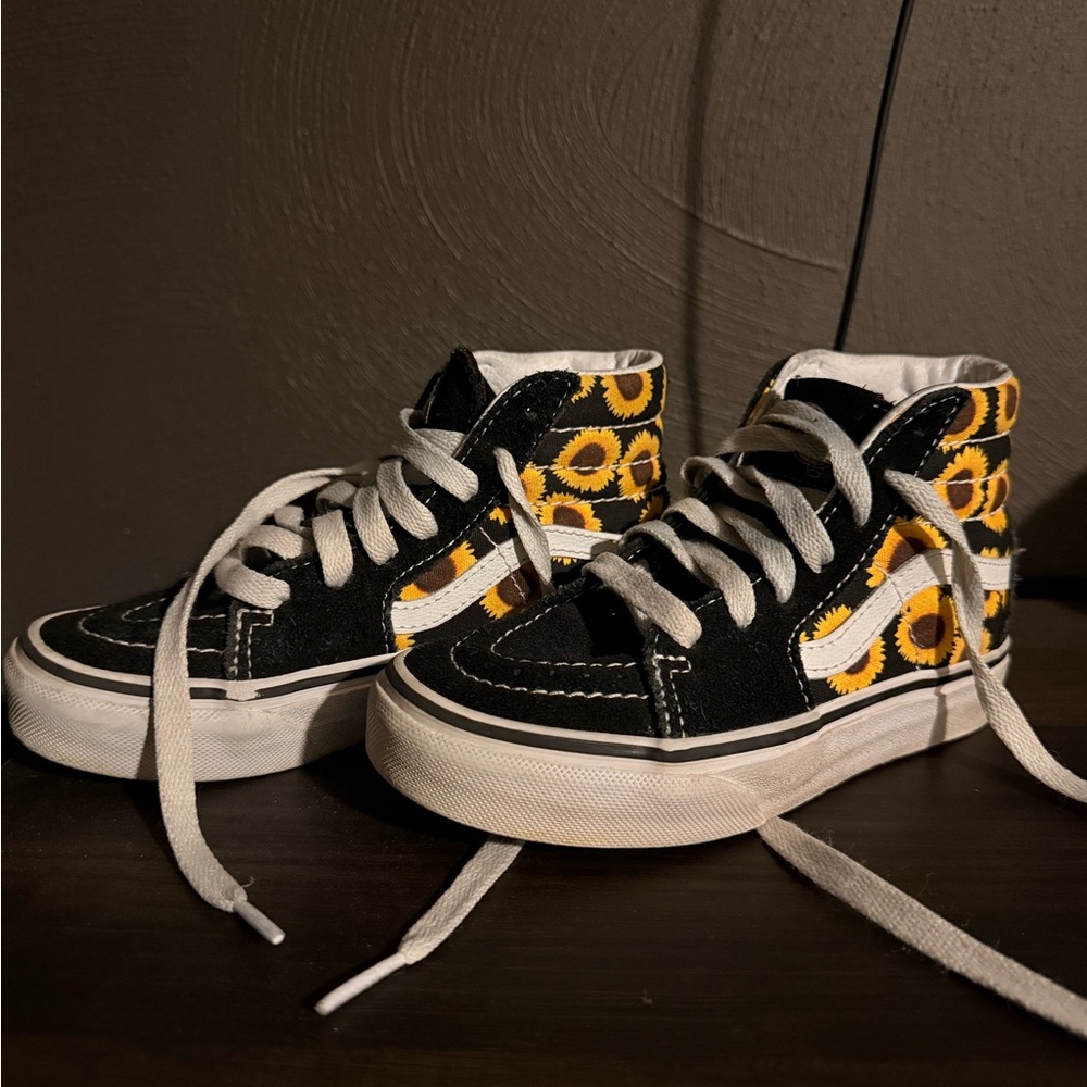 Vans Kids Black and Yellow Sunflower High-Tops